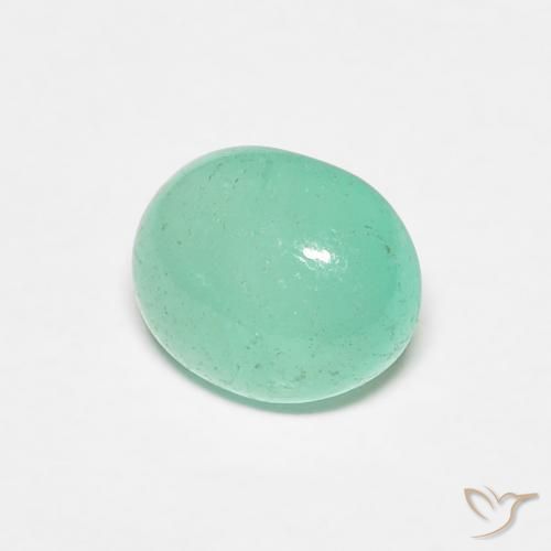 Esmeralda Verde claro natural de 0.90 ct, Ovalada, Translúcido