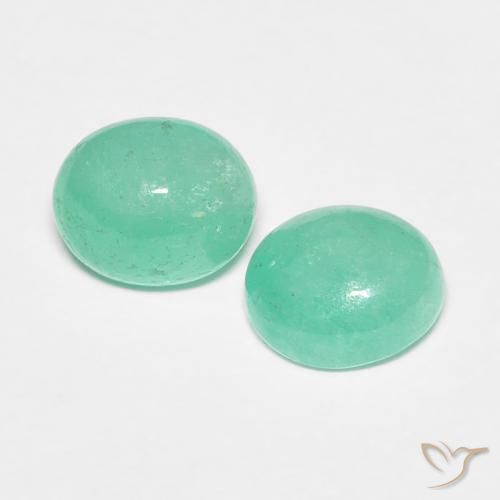 Gemas de Esmeralda Verde claro natural de 1.49 ct, Ovalada, Translúcido