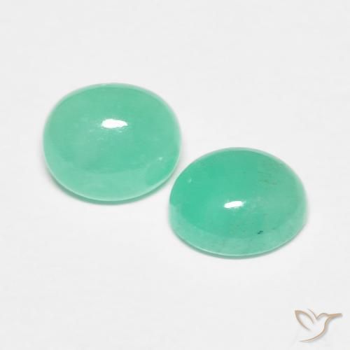 Gemas de Esmeralda Verde claro natural de 1.29 ct, Ovalada, Translúcido