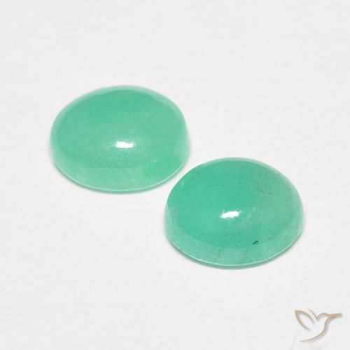 Gemas de Esmeralda Verde claro natural de 1.29 ct, Ovalada, Translúcido