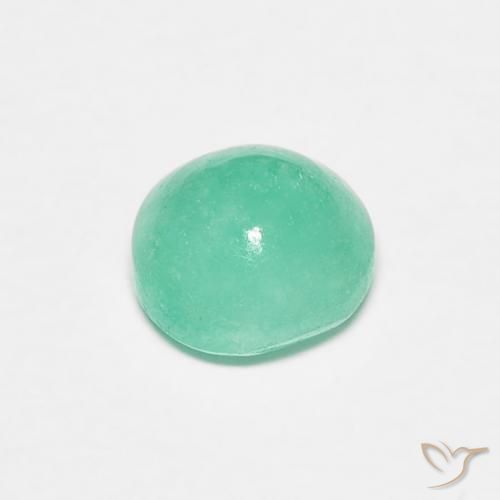 Esmeralda Verde claro natural de 0.95 ct, Redondo, Translúcido