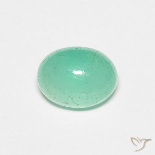 0.91ct Natural Verde claro Esmeralda, Ovalada, Translúcido