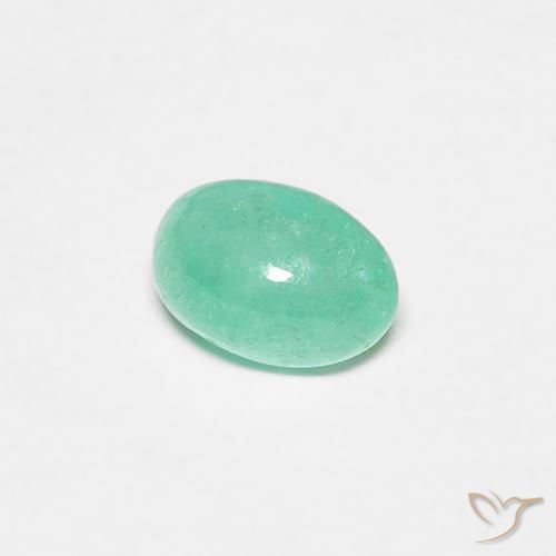 Esmeralda Verde pistacho natural de 0.44 ct, Ovalada, Translúcido
