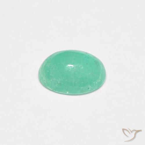 Esmeralda Verde pistacho natural de 0.44 ct, Ovalada, Translúcido