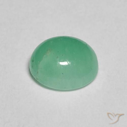 Esmeralda Verde menta intenso natural de 0.91 ct, Ovalada, Translúcido