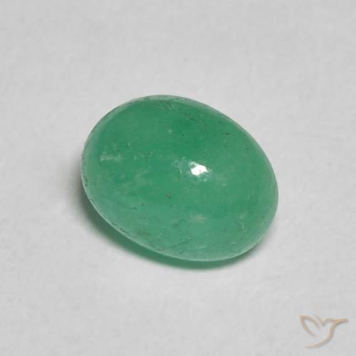 Esmeralda Verde claro natural de 0.96 ct, Ovalada, Translúcido