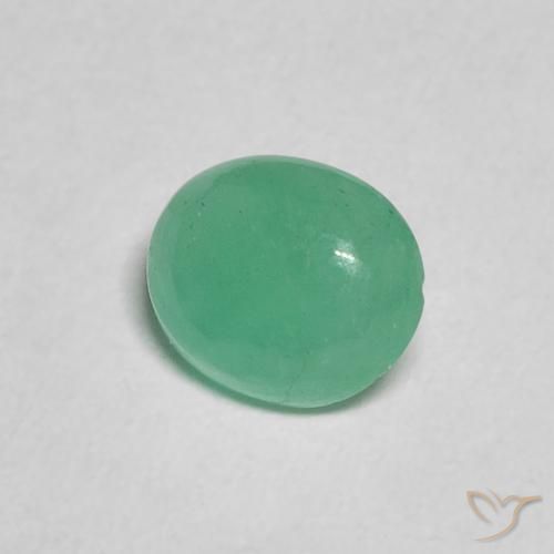 Esmeralda Verde menta intenso natural de 0.66 ct, Ovalada, Translúcido