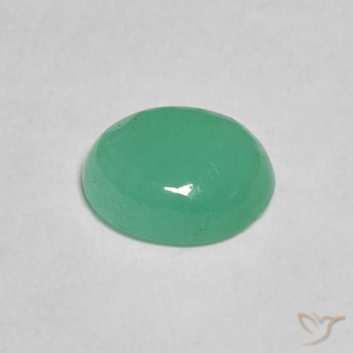 Esmeralda Verde menta intenso natural de 0.66 ct, Ovalada, Translúcido