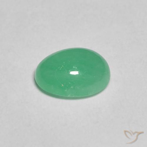 Esmeralda Verde menta natural de 0.91 ct, Ovalada, Translúcido