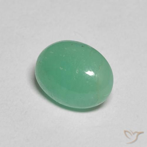 Esmeralda Verde helecho natural de 1.75 ct, Ovalada, Translúcido