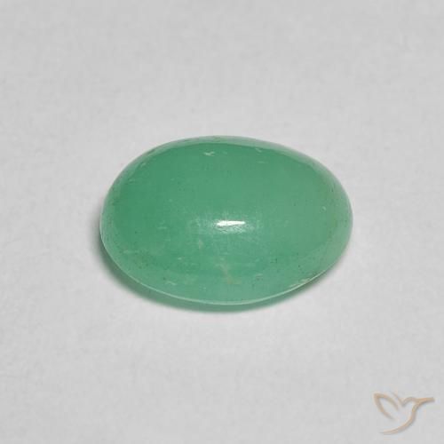 Esmeralda Verde helecho natural de 1.75 ct, Ovalada, Translúcido
