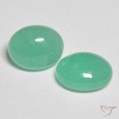 Gemas de Esmeralda Verde pistacho natural de 1.93 ct, Ovalada, Translúcido