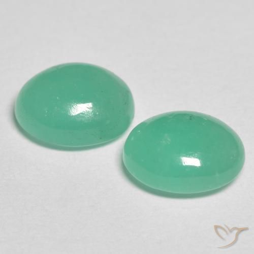Gemas de Esmeralda Verde pistacho natural de 1.93 ct, Ovalada, Translúcido