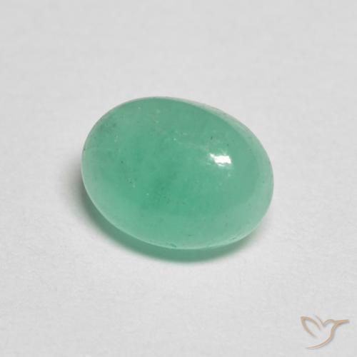 Esmeralda Verde claro natural de 1.20 ct, Ovalada, Translúcido