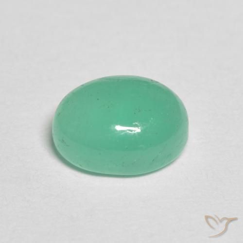 Esmeralda Verde claro natural de 1.20 ct, Ovalada, Translúcido