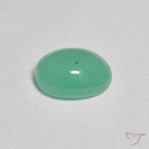 Esmeralda Verde pistacho natural de 0.78 ct, Ovalada, Translúcido