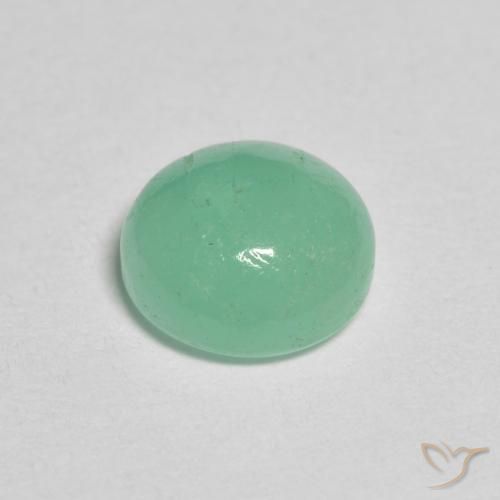 Esmeralda Verde claro natural de 1.18 ct, Redondo, Translúcido