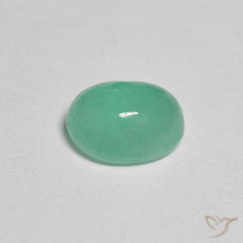 Esmeralda Verde pistacho natural de 0.77 ct, Ovalada, Translúcido