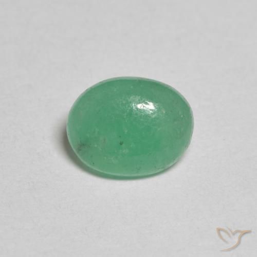 0.62ct Natural Verde claro Esmeralda, Ovalada, Translúcido