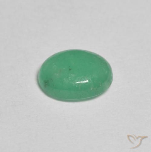 Esmeralda Verde claro natural de 0.62 ct, Ovalada, Translúcido