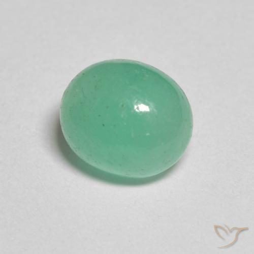 Esmeralda Verde claro natural de 1.25 ct, Ovalada, Translúcido