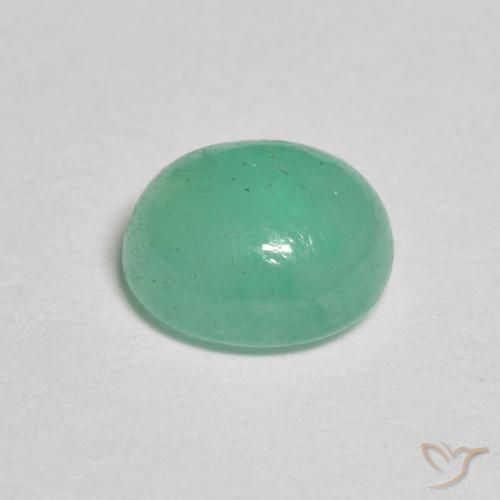 Esmeralda Verde claro natural de 1.25 ct, Ovalada, Translúcido