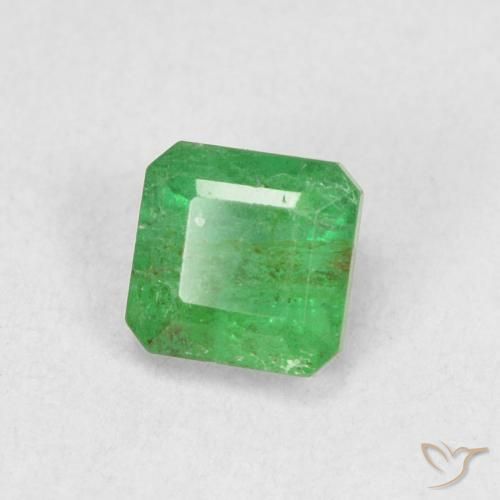 0.44ct Natural Verde amarillento Esmeralda, corte esmeralda, SI