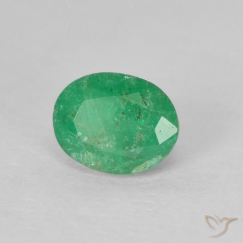 0.47ct Natural Verde claro Esmeralda, Ovalada, SI