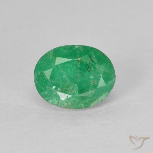 Esmeralda Verde claro natural de 0.47 ct, Ovalada, SI