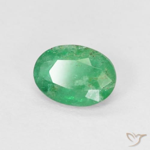 Esmeralda Verde brillante natural de 0.47 ct, Ovalada, SI