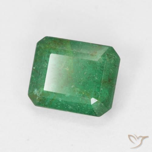Esmeralda verde natural de 0,78 ct, corte esmeralda, SI