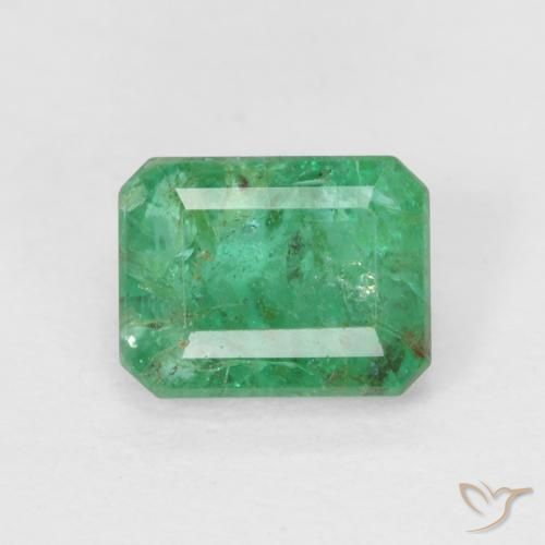 0.78ct Natural Verde claro Esmeralda, corte esmeralda, SI