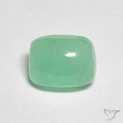 0.87ct Natural Verde claro Esmeralda, Forma Cojín, Translúcido