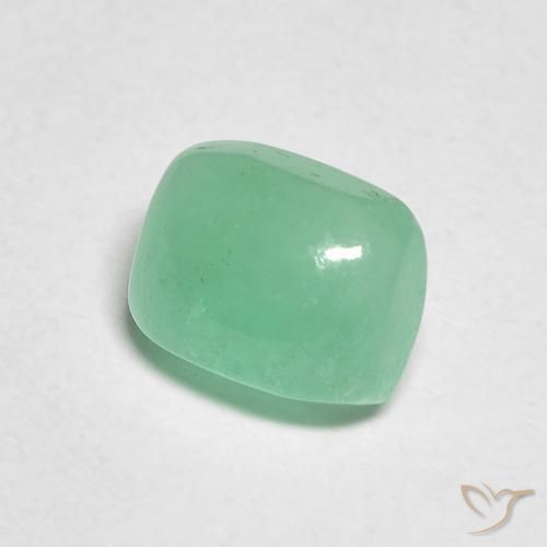 Esmeralda Verde claro natural de 0.87 ct, Forma Cojín, Translúcido