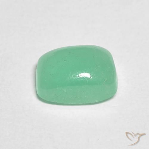 Esmeralda Verde claro natural de 0.87 ct, Forma Cojín, Translúcido