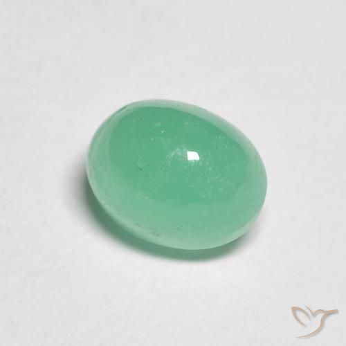 Esmeralda Verde menta natural de 1.19 ct, Ovalada, Translúcido