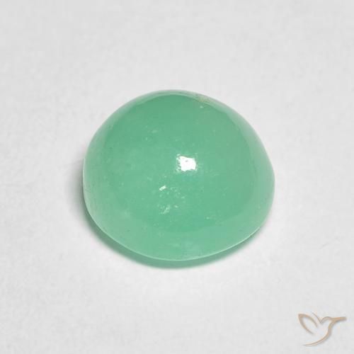Esmeralda Verde helecho natural de 1.94 ct, Redondo, Translúcido
