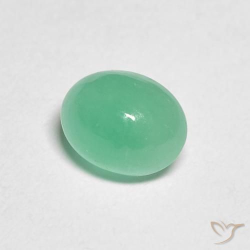 Esmeralda Verde medio natural de 1.10 ct, Ovalada, Translúcido