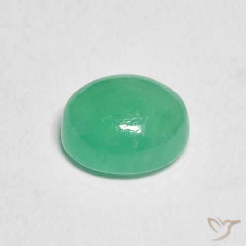 Esmeralda Verde medio natural de 1.17 ct, Ovalada, Translúcido
