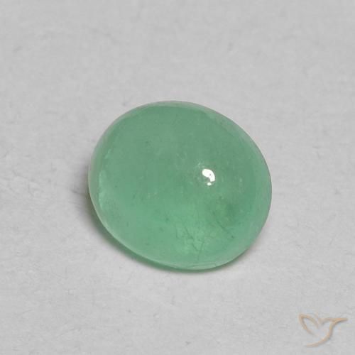 Esmeralda Verde menta natural de 0.64 ct, Ovalada, Translúcido