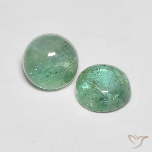 Gemas de Esmeralda Verde claro natural de 0.64 ct, Redondo, Transparente