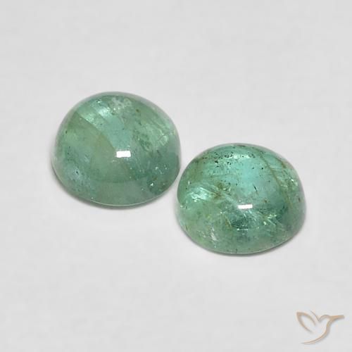 Gemas de Esmeralda Verde claro natural de 0.64 ct, Redondo, Transparente