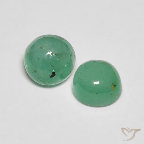 Gemas de Esmeralda Verde claro natural de 0.63 ct, Redondo, Transparente