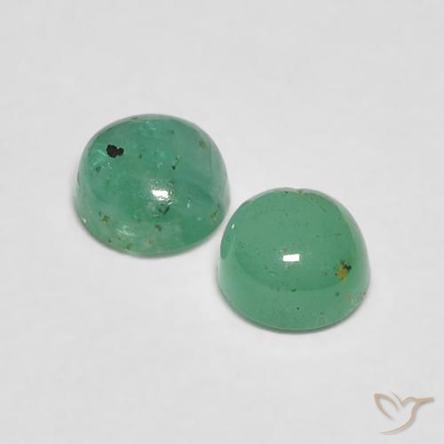 Gemas de Esmeralda Verde claro natural de 0.63 ct, Redondo, Transparente