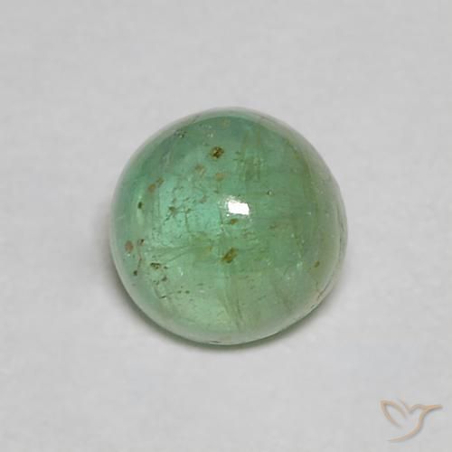 Esmeralda Verde frío claro natural de 0.44 ct, Redondo, Transparente