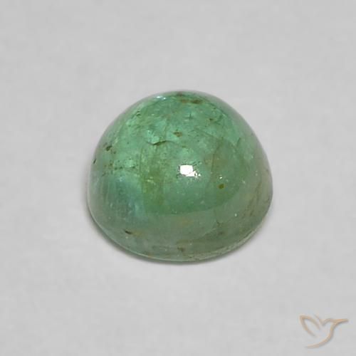 Esmeralda Verde frío claro natural de 0.44 ct, Redondo, Transparente
