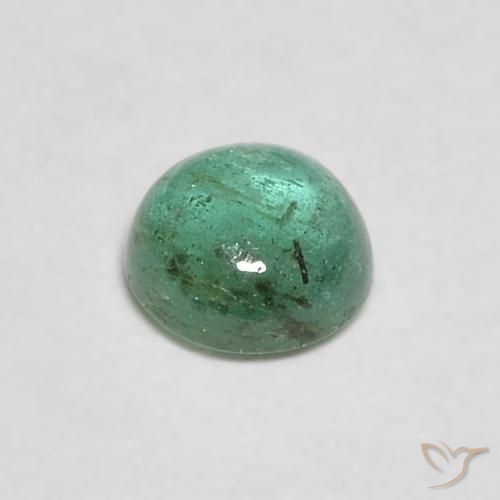 Esmeralda Verde claro medio natural de 0.32 ct, Redondo, Transparente