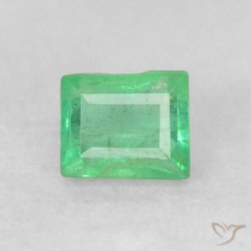 0.18ct Natural Verde trébol claro Esmeralda, Corte Baguette, VS