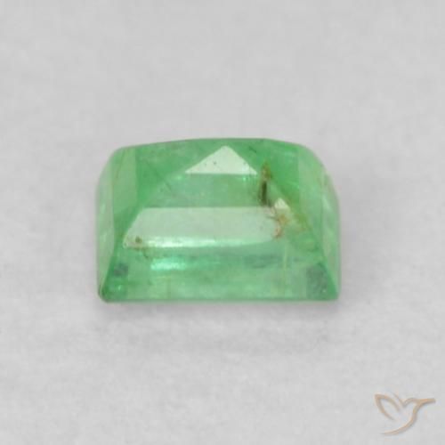 Esmeralda Verde trébol claro natural de 0.16 ct, Corte Baguette, VS-SI