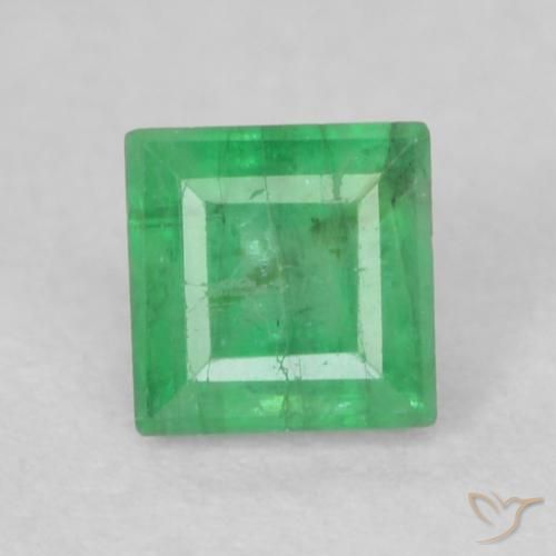 0.24ct Natural Verde medio Esmeralda, Cuadrado, I1